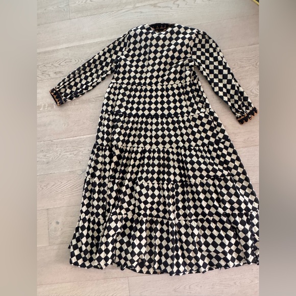 Checkered button down flare dress size small - Picture 2 of 4